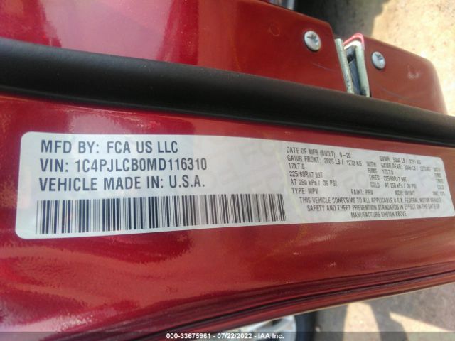 Photo 8 VIN: 1C4PJLCB0MD116310 - JEEP CHEROKEE 