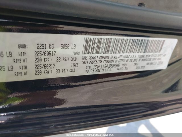 Photo 8 VIN: 1C4PJLLB4JD509996 - JEEP CHEROKEE 