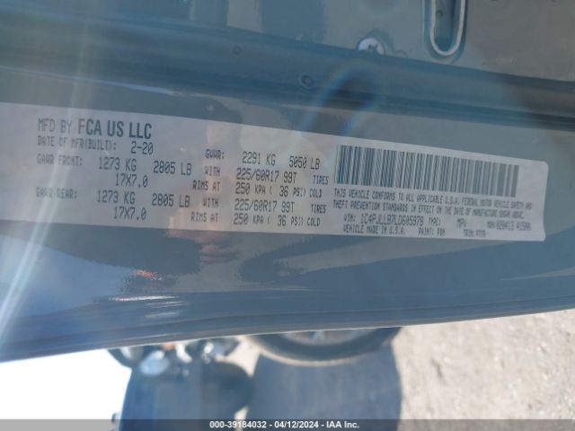 Photo 8 VIN: 1C4PJLLB7LD605978 - JEEP CHEROKEE 