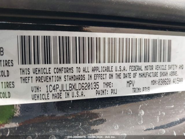 Photo 8 VIN: 1C4PJLLBXLD620135 - JEEP CHEROKEE 