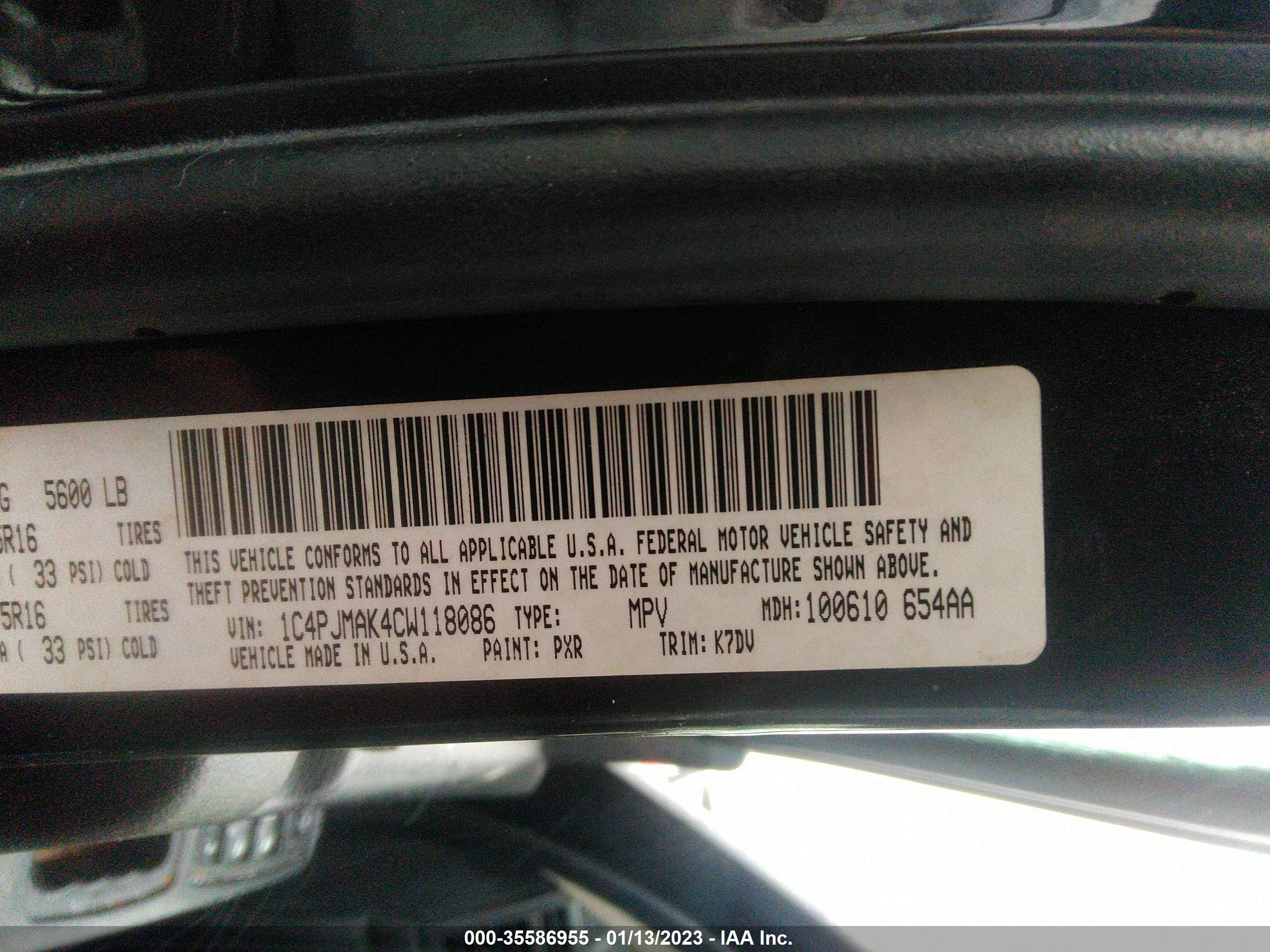 Photo 8 VIN: 1C4PJMAK4CW118086 - JEEP LIBERTY (NORTH AMERICA) 