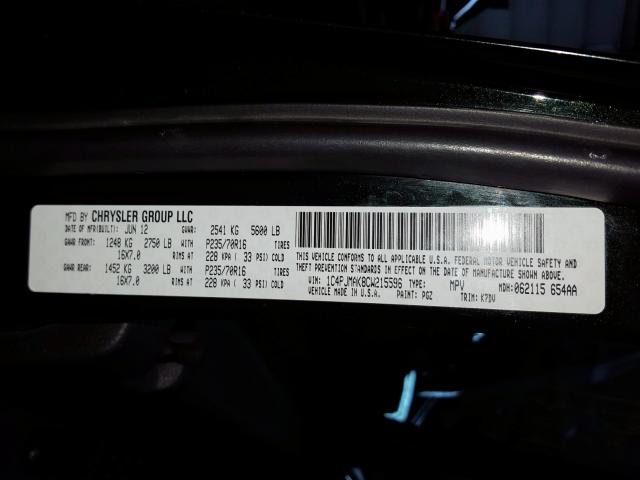 Photo 9 VIN: 1C4PJMAK8CW215596 - JEEP LIBERTY SP 