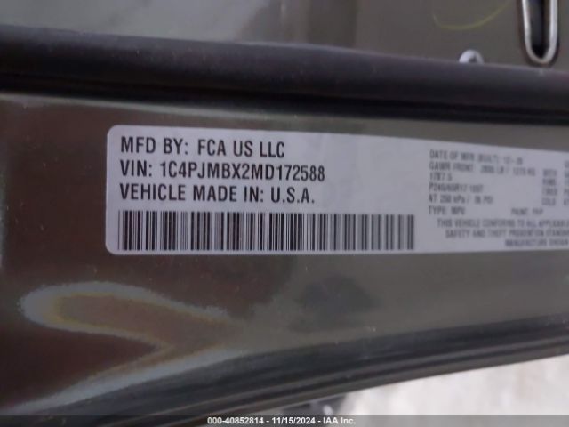 Photo 8 VIN: 1C4PJMBX2MD172588 - JEEP CHEROKEE 