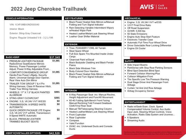 Photo 11 VIN: 1C4PJMBX3ND555540 - JEEP CHEROKEE T 