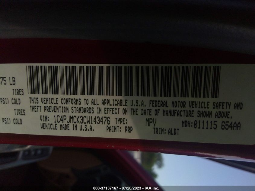 Photo 8 VIN: 1C4PJMCK3CW143476 - JEEP LIBERTY (NORTH AMERICA) 