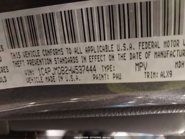 Photo 8 VIN: 1C4PJMDB2HW537444 - JEEP CHEROKEE 