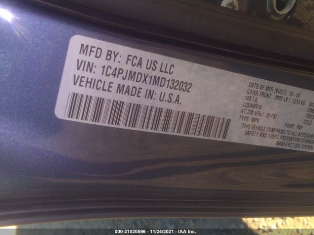 Photo 8 VIN: 1C4PJMDX1MD132032 - JEEP CHEROKEE 