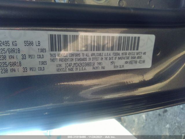 Photo 8 VIN: 1C4PJMDX2KD308910 - JEEP CHEROKEE 