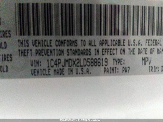 Photo 8 VIN: 1C4PJMDX2LD588619 - JEEP CHEROKEE 