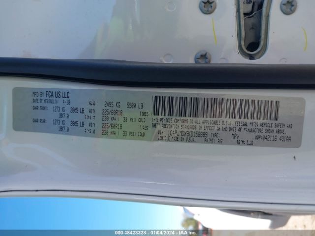 Photo 8 VIN: 1C4PJMDX9KD158889 - JEEP CHEROKEE 