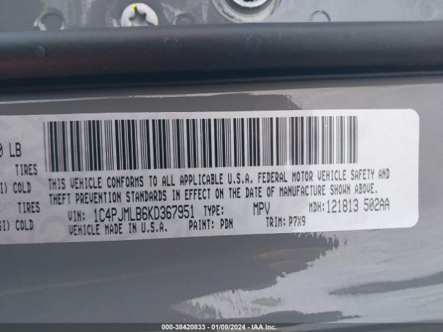 Photo 8 VIN: 1C4PJMLB6KD367951 - JEEP CHEROKEE 