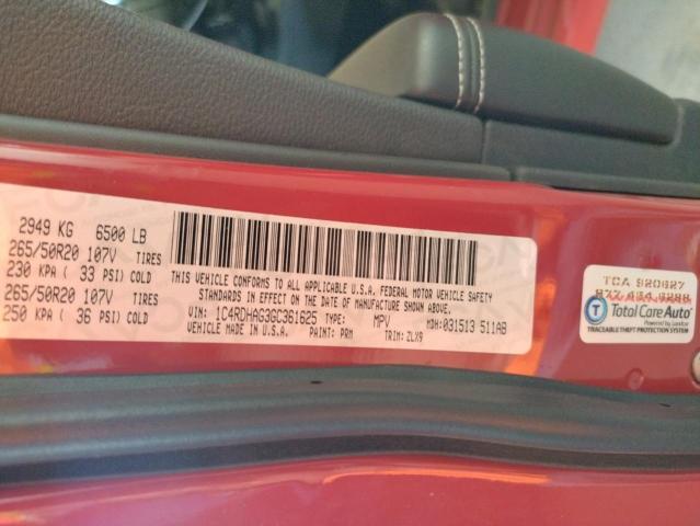 Photo 11 VIN: 1C4RDHAG3GC361625 - DODGE DURANGO SX 