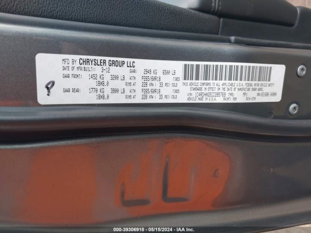 Photo 8 VIN: 1C4RDHAG5CC285769 - DODGE DURANGO 