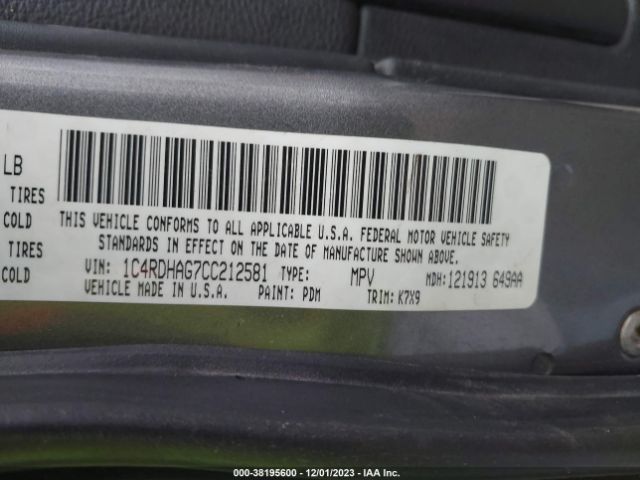 Photo 8 VIN: 1C4RDHAG7CC212581 - DODGE DURANGO 