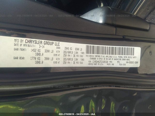 Photo 8 VIN: 1C4RDHAG7EC428160 - DODGE DURANGO 