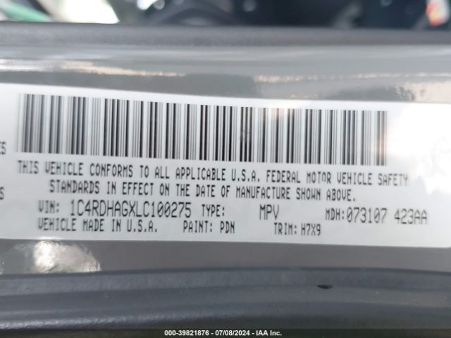 Photo 8 VIN: 1C4RDHAGXLC100275 - DODGE DURANGO 