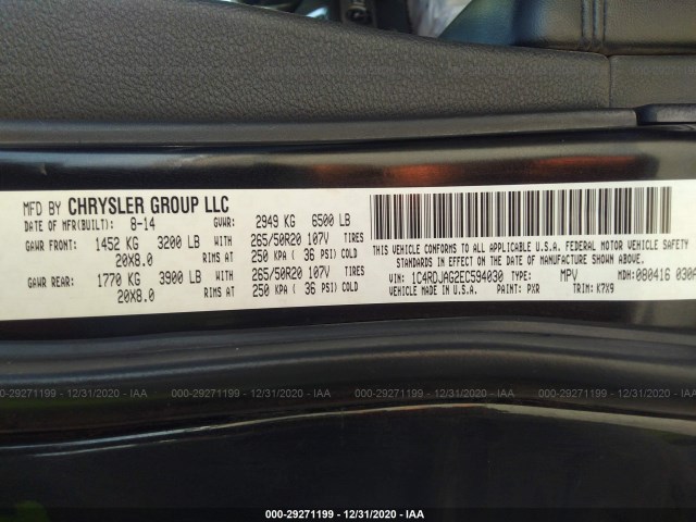 Photo 8 VIN: 1C4RDJAG2EC594030 - DODGE DURANGO 