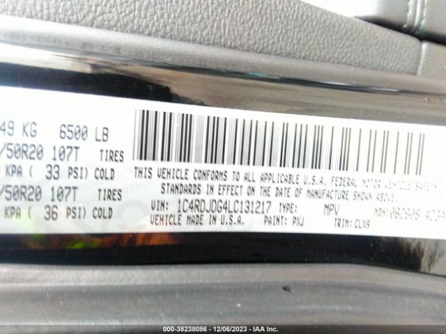 Photo 8 VIN: 1C4RDJDG4LC131217 - DODGE DURANGO 