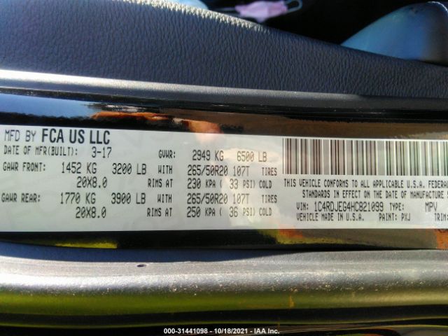 Photo 8 VIN: 1C4RDJEG4HC821099 - DODGE DURANGO 