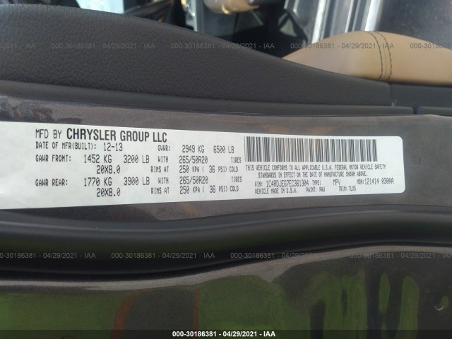 Photo 8 VIN: 1C4RDJEG7EC361304 - DODGE DURANGO 