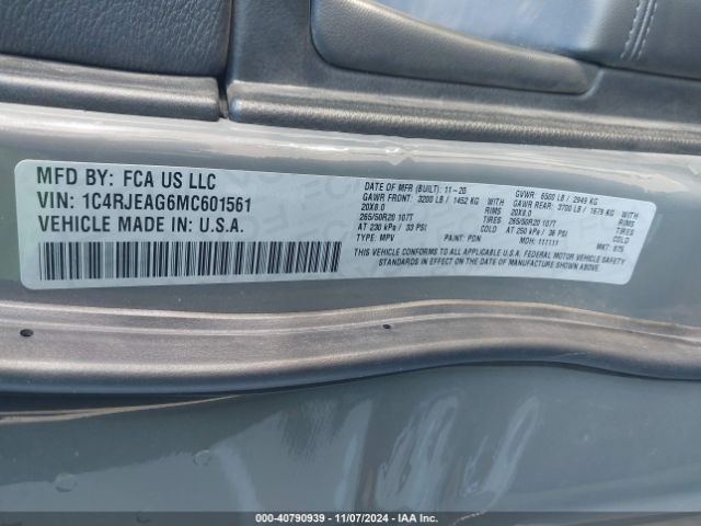Photo 8 VIN: 1C4RJEAG6MC601561 - JEEP GRAND CHEROKEE 