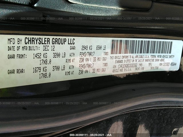 Photo 8 VIN: 1C4RJEAG8DC632262 - JEEP GRAND CHEROKEE 