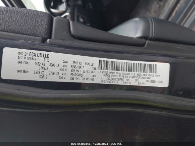 Photo 8 VIN: 1C4RJEAGXFC807842 - JEEP GRAND CHEROKEE 