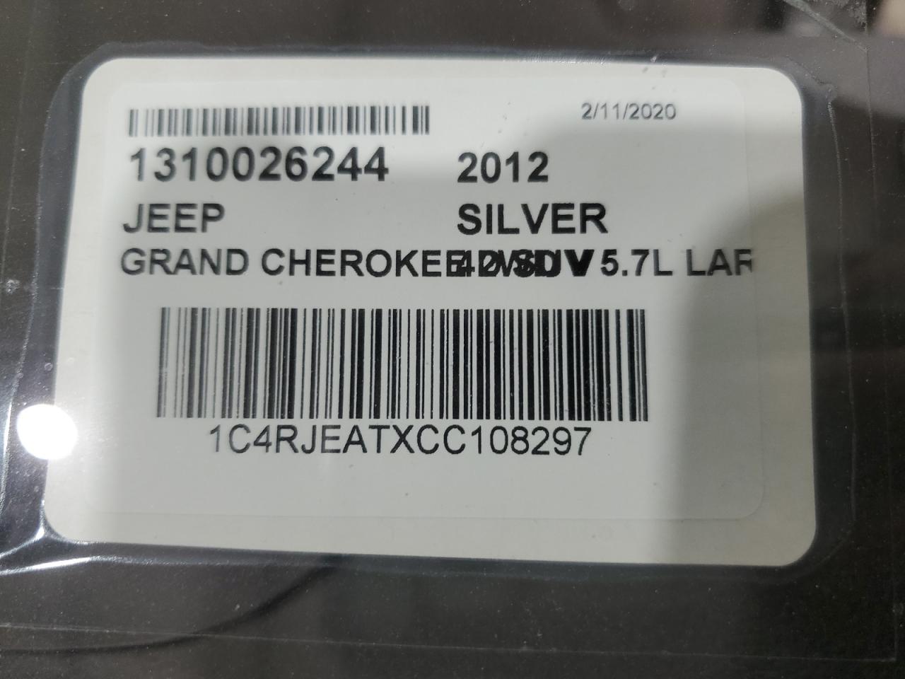 Photo 11 VIN: 1C4RJEATXCC108297 - JEEP GRAND CHEROKEE 