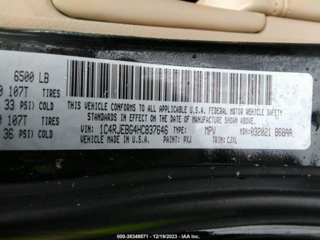 Photo 8 VIN: 1C4RJEBG4HC837646 - JEEP GRAND CHEROKEE 