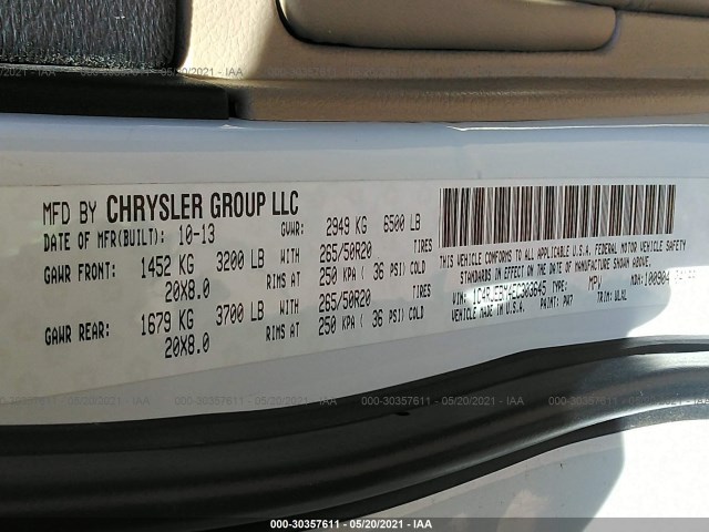 Photo 8 VIN: 1C4RJEBM4EC303645 - JEEP GRAND CHEROKEE 