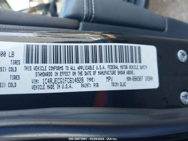 Photo 8 VIN: 1C4RJECG1FC614928 - JEEP GRAND CHEROKEE 