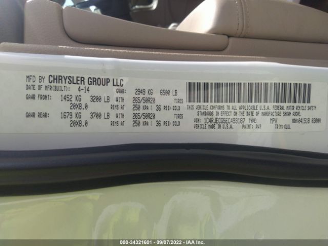 Photo 8 VIN: 1C4RJECG5EC493187 - JEEP GRAND CHEROKEE 