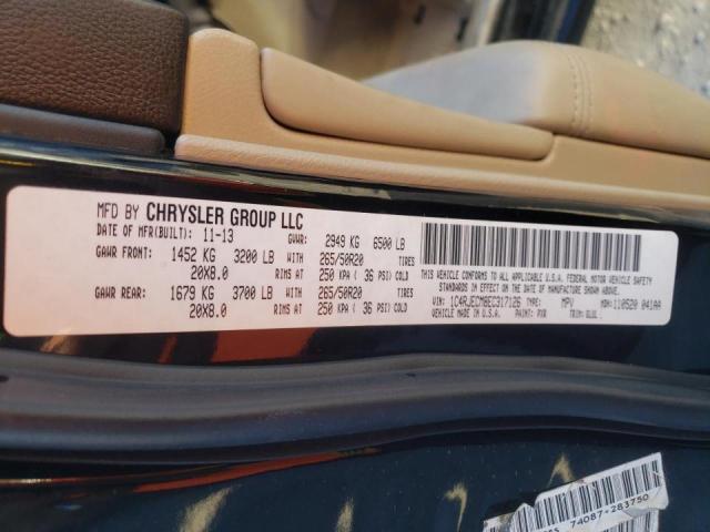 Photo 9 VIN: 1C4RJECM8EC317126 - JEEP GRAND CHEROKEE 