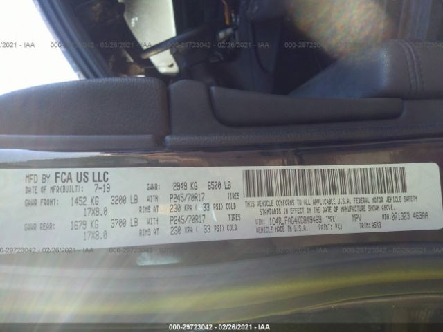 Photo 8 VIN: 1C4RJFAG4KC849469 - JEEP GRAND CHEROKEE 