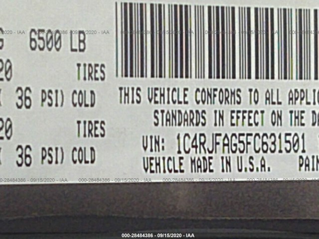 Photo 8 VIN: 1C4RJFAG5FC631501 - JEEP GRAND CHEROKEE 