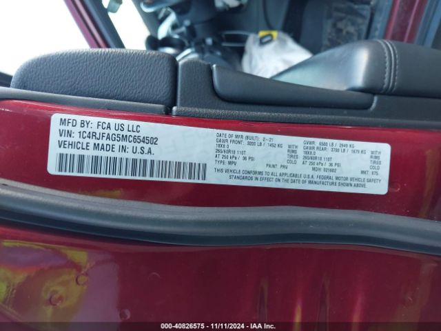 Photo 8 VIN: 1C4RJFAG5MC654502 - JEEP GRAND CHEROKEE 