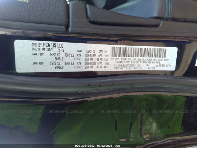 Photo 8 VIN: 1C4RJFAG7KC538201 - JEEP GRAND CHEROKEE 