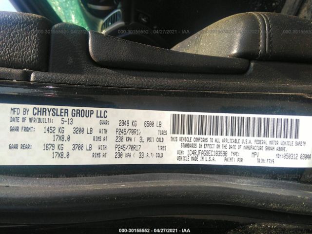 Photo 8 VIN: 1C4RJFAG9EC183598 - JEEP GRAND CHEROKEE 