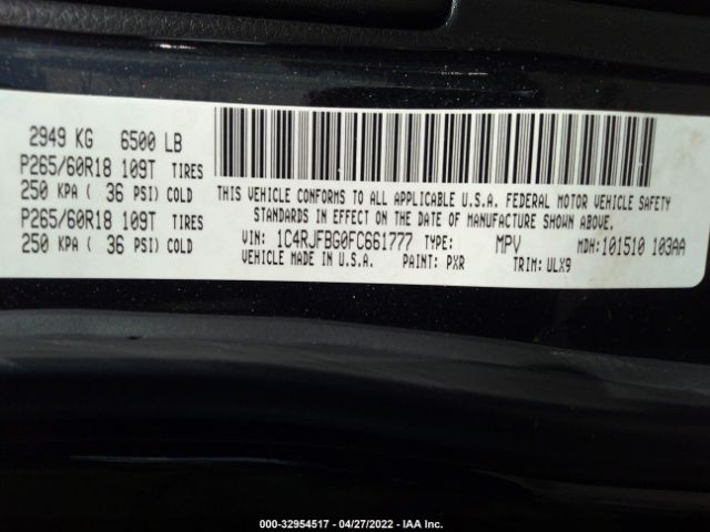 Photo 8 VIN: 1C4RJFBG0FC661777 - JEEP GRAND CHEROKEE 