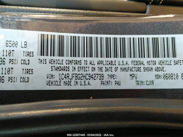 Photo 8 VIN: 1C4RJFBG2HC942739 - JEEP GRAND CHEROKEE 