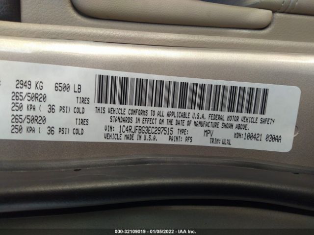 Photo 8 VIN: 1C4RJFBG3EC297515 - JEEP GRAND CHEROKEE 