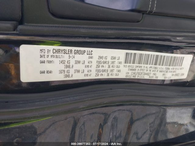 Photo 8 VIN: 1C4RJFBG3FC644827 - JEEP GRAND CHEROKEE 