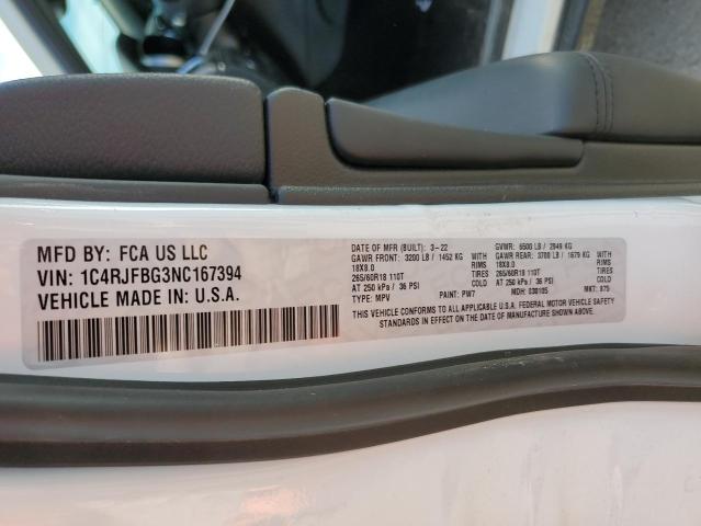 Photo 13 VIN: 1C4RJFBG3NC167394 - JEEP GRAND CHEROKEE 