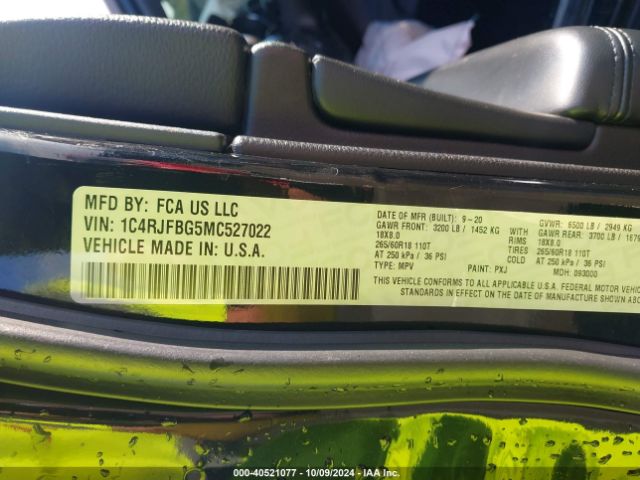 Photo 8 VIN: 1C4RJFBG5MC527022 - JEEP GRAND CHEROKEE 