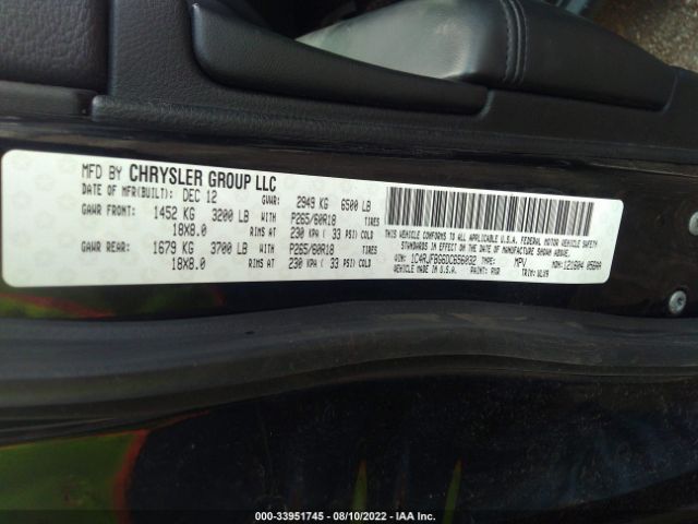 Photo 8 VIN: 1C4RJFBG6DC656032 - JEEP GRAND CHEROKEE 