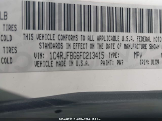 Photo 8 VIN: 1C4RJFBG6FC213415 - JEEP GRAND CHEROKEE 