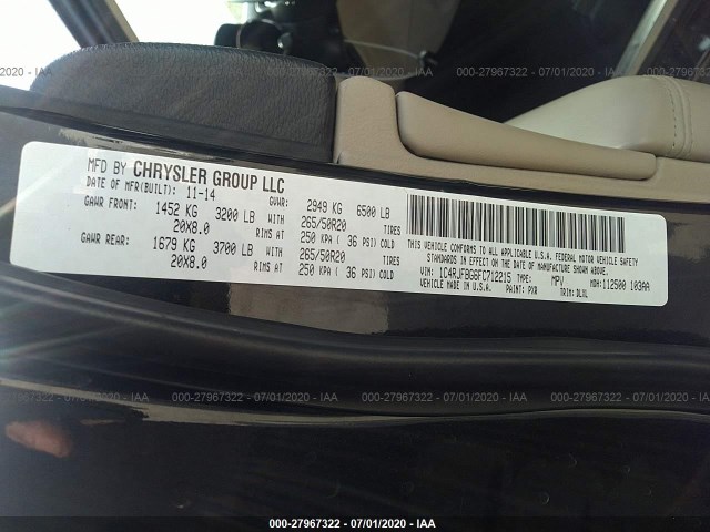 Photo 8 VIN: 1C4RJFBG6FC712215 - JEEP GRAND CHEROKEE 