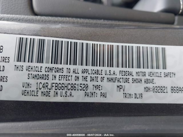 Photo 8 VIN: 1C4RJFBG6HC861520 - JEEP GRAND CHEROKEE 