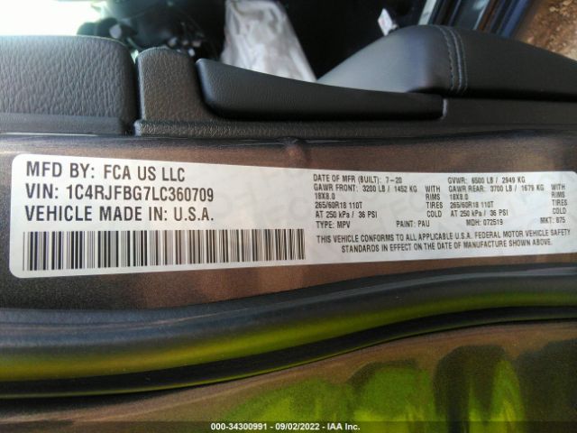 Photo 8 VIN: 1C4RJFBG7LC360709 - JEEP GRAND CHEROKEE 