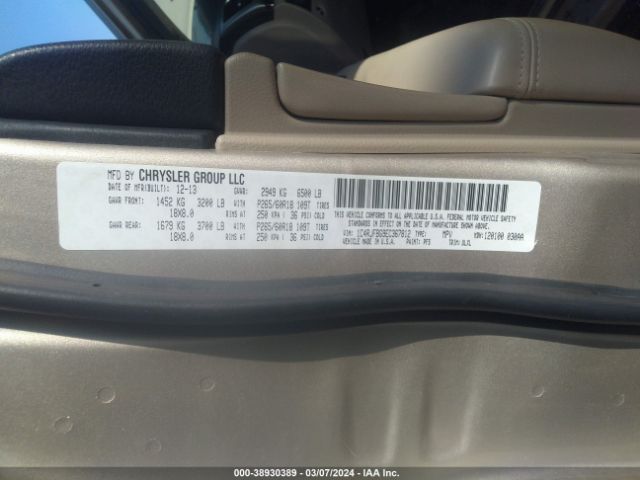 Photo 8 VIN: 1C4RJFBG9EC367812 - JEEP GRAND CHEROKEE 